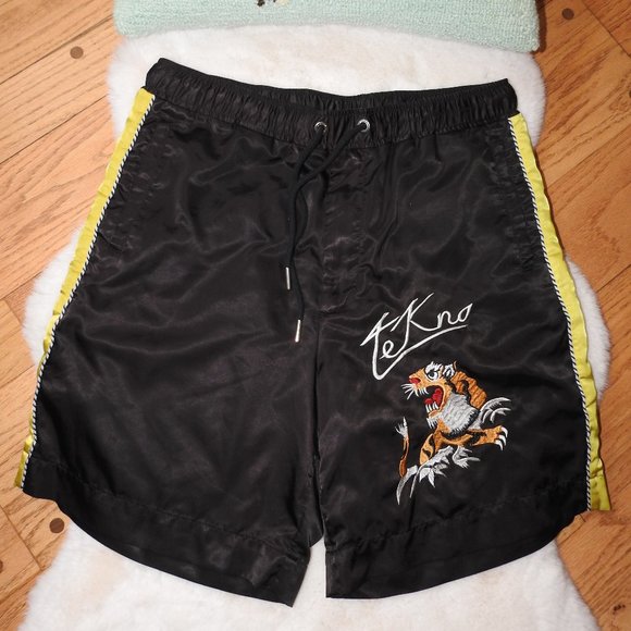 Diesel Black Satin Boxing Shorts Large Tekno